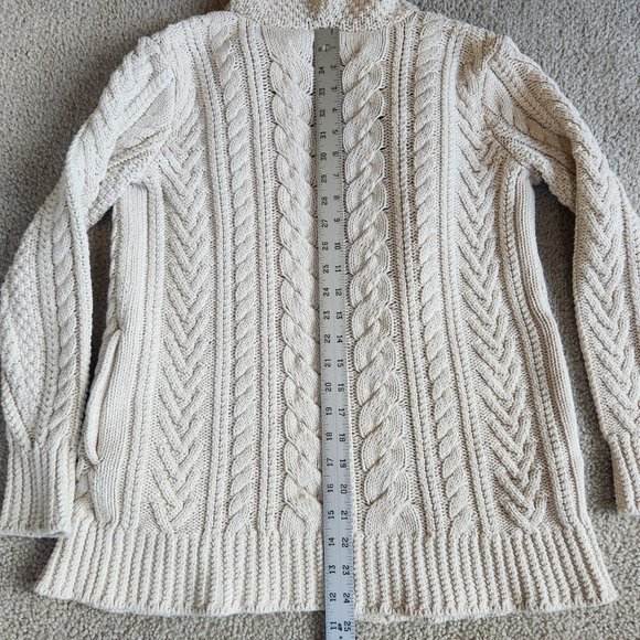 L.L. Bean Hooded Cable Knit Fisherman's Cardigan Sweater - Picture 8 of 8